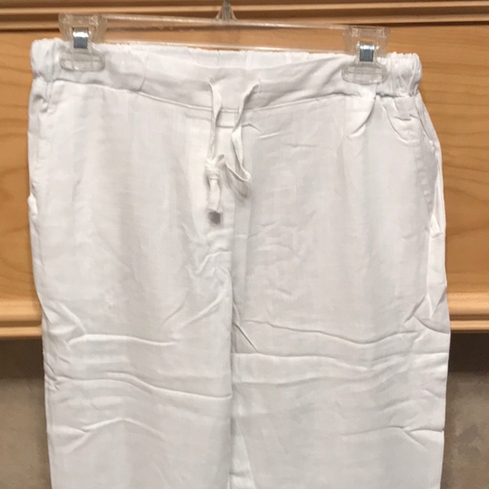 CROPPED COTTON LINEN PANTS - Picture 7 of 8